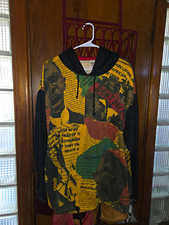 Rare Vintage Malcolm X All-Over Print Hoodie, Great Condition picture