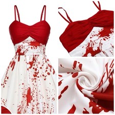 Unique Vintage Halloween Blood Splatter 50s Retro Swing Dress picture