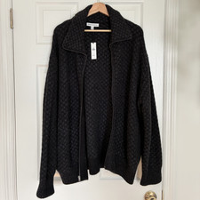 Banana Republic Checkered Alpaca-Wool Blend Sweater Jacket NWT picture