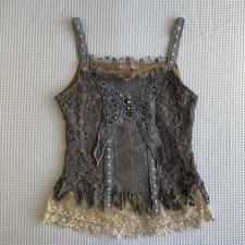 Vintage Y2K Fairycore Lace Corset Tank | Young Essence | Butterfly Boho Top  picture