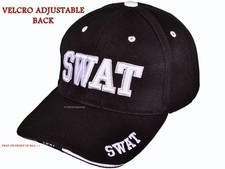 Deluxe Black SWAT Embroidered Adjustable Baseball Hat Ball Cap New  BOXED picture