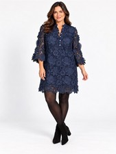 J Marie Navy Blue 3D Floral Lace Shift Dress Size M [COPY] picture