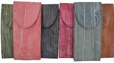 Waterproof Genuine Eel Skin Leather Eye glasses Case NEW picture