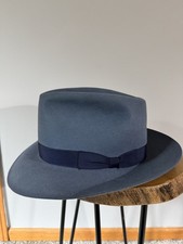 SALE Vintage Ridgeway Fedora Hat 7 1/2 Blue Grey Color Furfelt picture
