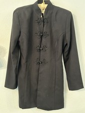 Rare Vintage • 1990’s Francine Browner Black Mandarin-Collar Jacket Size 4 picture