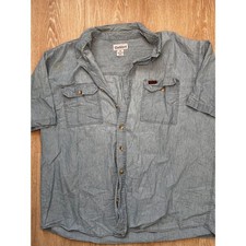 Carhartt Men's XL Blue Chambray Short Sleeve Button Up Workwear Shirt picture