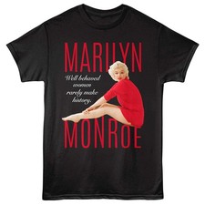 New MARILYN MONROE T Shirt RED DRESS Adult Graphic Licensed Black Cotton picture