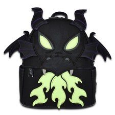 Loungefly Maleficent Dragon Glow In The Dark Faux Leather Mini Backpack IN HAND picture