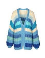 FRNCH Lobelia Boho Cardigan chunky hand-knitted open-front sweater Size S/M picture