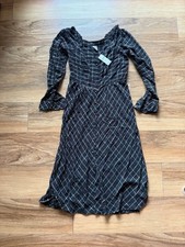 NWT Anthropologie Akemi + Kin Black Plaid Button Front Midi Dress Size 4 picture