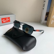Ray-Ban Scuderia Ferrari Sunglasses Black Carbon Fiber Aviator G-15 Lens picture