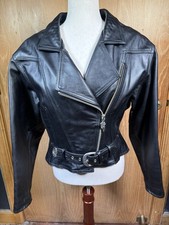 Vintage 90s Harley-Davidson Women’s Studded Leather Biker Jacket (Medium / M/W) picture