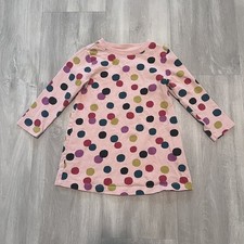 Hanna Andersson Pink Colorful Polka Dot Dress, Size 2T picture