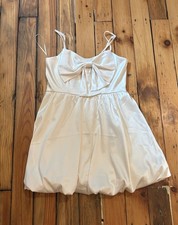 Dry Goods Mini Cream Dress With Bow Size M - READ DESCRIPTION picture