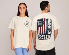 Vintage America 250th Anniversary T-Shirt, Distressed Flag Graphic Tee picture
