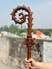 Handmade Wooden Walking Stick, Carved Luxury Designer Handle Cane, Vintage Style picture