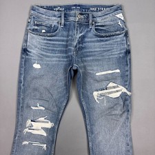BKE Jeans Mens 32x30 Blue Jake Buckle Thrashed Distressed Vintage Line Stretch picture