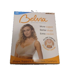 JML Belvia Seamless Comfort Bra Wireless W-Support In Nude Brand New Boxed XL picture