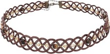 Viking Renaissance Woven Circlet Classic Beaded Elf Headpiece Bronze Yellow picture