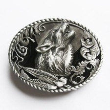 Howling Wolf Western Metal Belt Buckle picture