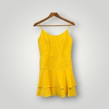 Alice + Olivia Mini Dress Size 2 Yellow Ruffled Tiered picture