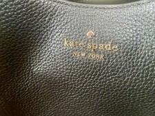 kate spade new york Black Hobo Shoulder Bag, Zipper, Logo, Brand Card picture