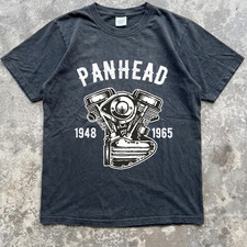 Vintage Panhead Engine Motorcycle T-Shirt 1948-1965 Old School Chopper Design picture