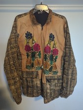 Vintage Guatemalan Floral Embroidered Boho Jacket XL *See Condition* picture