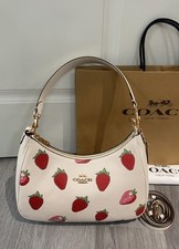 Coach Strawberry Print Teri Hobo bag tag CAL67 IM/CHALK MULTI Outlet  picture