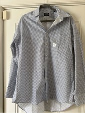 Izod Men's Blue shark-Pattern Dress Shirt picture