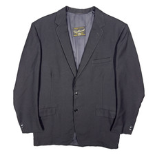 Vintage 1960s Parkland Blazer Made in England Wool Sport Coat Black 40R picture
