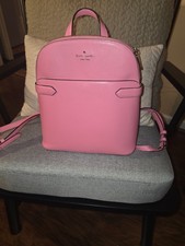 Kate Spade Beautiful Staci Saffiano Leather Dome Backpack Chalk Pink 12x11x4 “ picture
