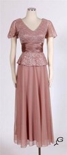 New Patra Apricot Womens Cocktail Peplum Dress Sz 8P $189 picture