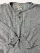 Vintage 90s Ribbed Henley Men XL Oversized Drop Shoulder Minimalist Grunge Heavy picture