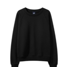 GAP Vintagesoft Raglan Sweatshirt Womens Size S Heather Light Black Boxy NEW picture