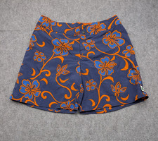 Quicksilver Board Shorts Mens 34 Vintage Y2K Blue Floral 90s Tropical Swim Beach picture