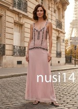 ZARA NEW WOMAN LONG ZW COLL BEADED DRESS PINK WHITE XS-XL 7521/246/046 picture