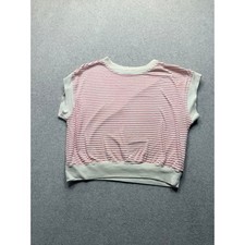 Vintage Jantzen Womens XL Red White Striped Knit Short Sleeve Banded Hem Top picture