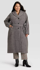NEW Ava & Viv Womens Belted Coat Long Sleeve Side Pockets 1X Recycled Trench NWT picture