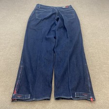Vintage Tommy Jeans Jeans Mens 34x32 Blue 90s Wide Leg Ankle Zip Denim picture