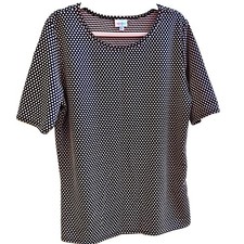 LuLaRoe Women’s 3XL Plus Pink Polka Dot Scoop Neck Short Sleeve Shirt picture