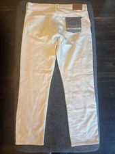 Faherty Jeans Mens 36x30 Slim Straight Organic Cotton Feel Good Denim Cream NWT picture