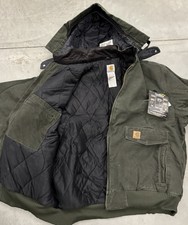 This is a Carhartt jacket  J165 MOS in a 3XL Tall size, colored in Moss Green picture