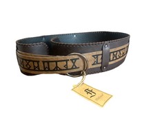 Hiifeuer Viking Embossed Wide Faux Leather Belt Medieval Embossed NWT picture