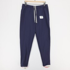 Tracksmith Bislett Pants Mens L Blue Running Stirrup Ankle Zip Eliot Stretch picture