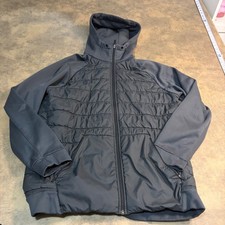 Nike Hybrid Jacket Mens Large Gray Quilted Therma-FIT Full Zip Hooded *NO STRING picture