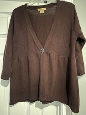 Notations Women's Cardigan Short Sleeve Brown Size Large picture