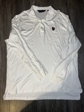 VINTAGE Ralph Lauren Polo Golf Long SleeveShirt Mens White Rugby Crest Shield XL picture