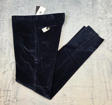 $445 New PT TORINO Corduroy Pants 36x37 Slim Fit Stretch Navy Blue 36 Flat EU 52 picture