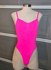 Skims Sculpting Bodysuit Seamless Neon Pink Size Small picture
